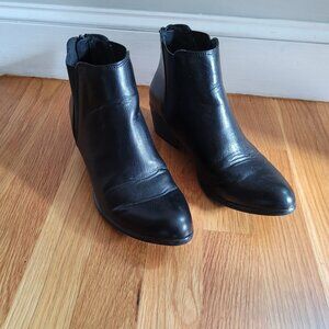 Esprit Black Leather Ankle Boots Size 6.5